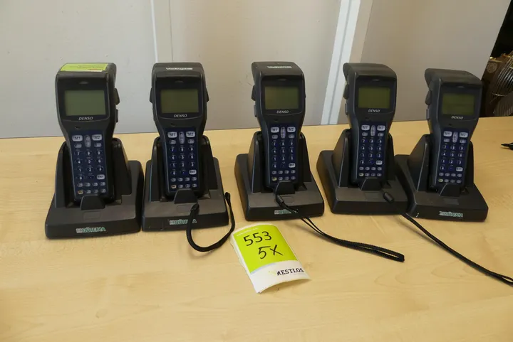 5x Denso Handheld-Scanner mit Ladestation